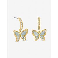 Plated Pave Butterfly Half Hoops
