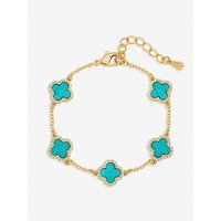 Gold Clover Station Bracelet Gold
