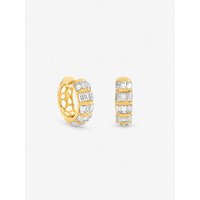 Plated Crystal Baguette Hoops