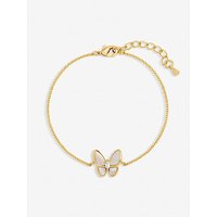 Plated Pave Butterfly Bracelet