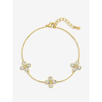 Plated Crystal Flower Bracelet