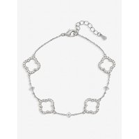Plated Pave Open Clover Bracelet