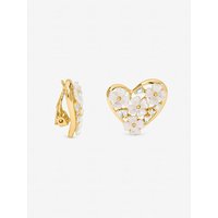 Floral Heart Clip Earrings
