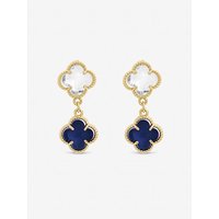 Plated & Crystal Clover Earrings