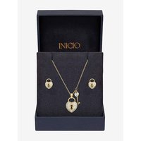 Plated Padlock Heart Set Gift Box