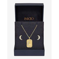 Plated Pave Moon Set Gift Box