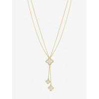 Plated Crystal Clover Y Necklace