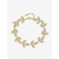 Plated Cubic Zirconia Leaf Bracelet