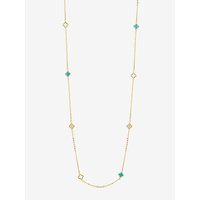 Gold Long Clover Necklace Gold