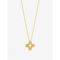Plated Crystal Clover Pendant