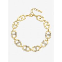 Plated & Crystal Link Bracelet