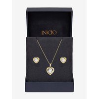 14Ct Plated Heart Set Gift Box
