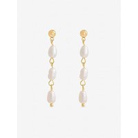 Real Freshwater Linear Drop Earrings