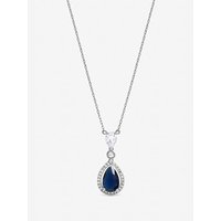 Rhodium Plated CZ Pendant Necklace Silver