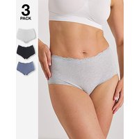 3 Pack Lace Biefs Grey Black Blue 12 14