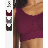 3 Pack Comfort Tops Chocolate Multi Coloured 16 18
