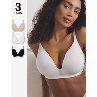 3 Pack T Shirt Bras Black White Blush