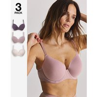 3 Pack Cotton T Shirt Bras Chocolate MIX