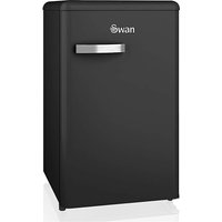 Swan Retro Under Counter Fridge Black Black - Swan
