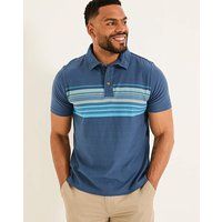 Perranporth Stripe Polo Teal TALL