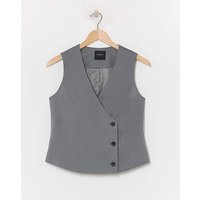 Asymmetric Waistcoat Stone Grey