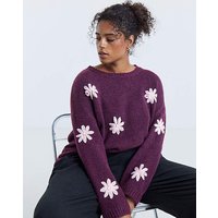 Embroidered Floral Knitted Jumper 32 34