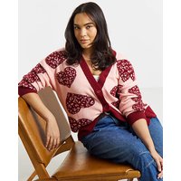 Heart Boyfriend Cardigan Pink Burg 8 10