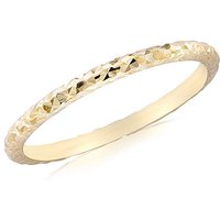 9ct Diamond Cut Slim Band Ring