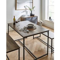 Mason Compact Dining Set 2 Benches OAK Effect JD Williams