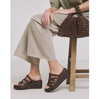 Wedged Woven Mule Wide