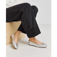 Woven Leather Ballerina Wide