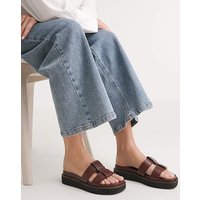 Leather Twin Strap Mule E Fit