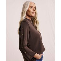 Button Sleeve Sweatshirt