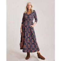 Key Hole Jersey Midi Dress Print