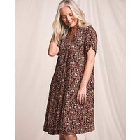 Printed Crinkle Shift Dress Multicolour