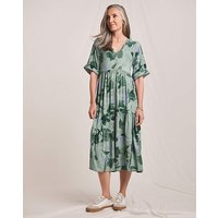 Asymmetric Button Down Midi Dress Print