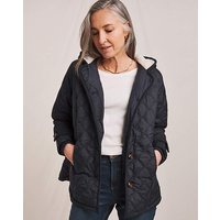 Quilted Button Side Hooded Coat