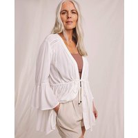 Crinkle Tie Front Kimono