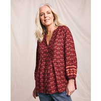 Printed Pintuck Blouse Print