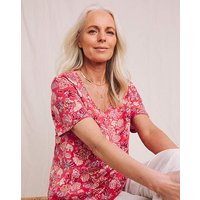Pure Cotton V Neck T Shirt Print