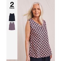 Pure Cotton Printed 2 Pack Vest Multi