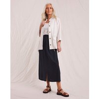 Linen Mix Midi Skirt