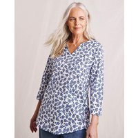Pure Cotton Notch Neck T Shirt Print