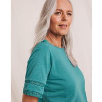 Lace Trim Pure Cotton T Shirt