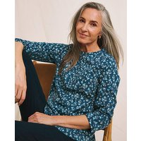 Pure Cotton Pocket Henley Top Print