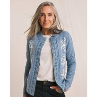 Zip Up Embroidered Knitted Jacket 12 14
