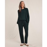 Light Cosy Straight Leg Trouser Forest Green