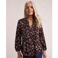 Pintuck Printed Top Multi Coloured