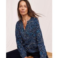 Printed Relaxed Henley Top Print