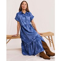 Textured Button Down Midi Dress